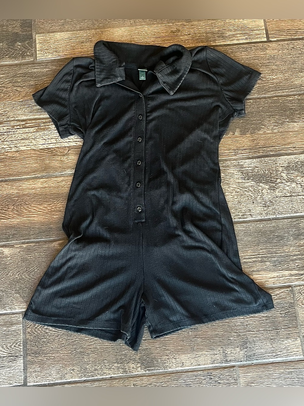 Wild Fable stretchy button front rib knit romper M